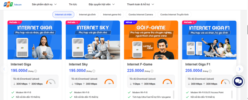 Bang Gia Internet Fpt