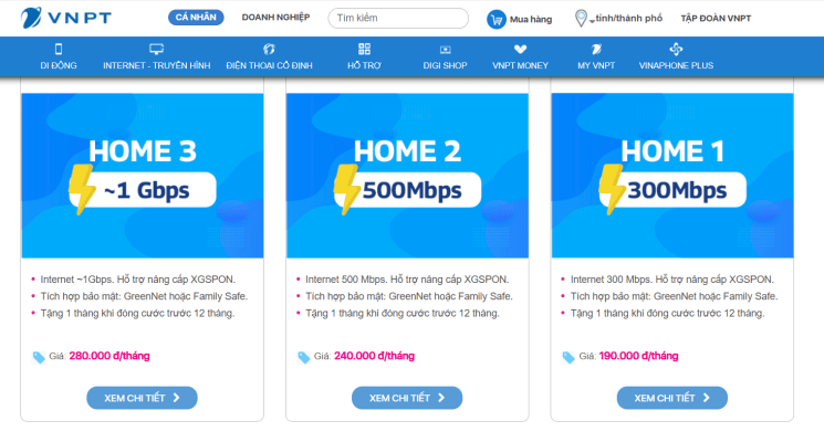 Bang Gia Internet Vnpt