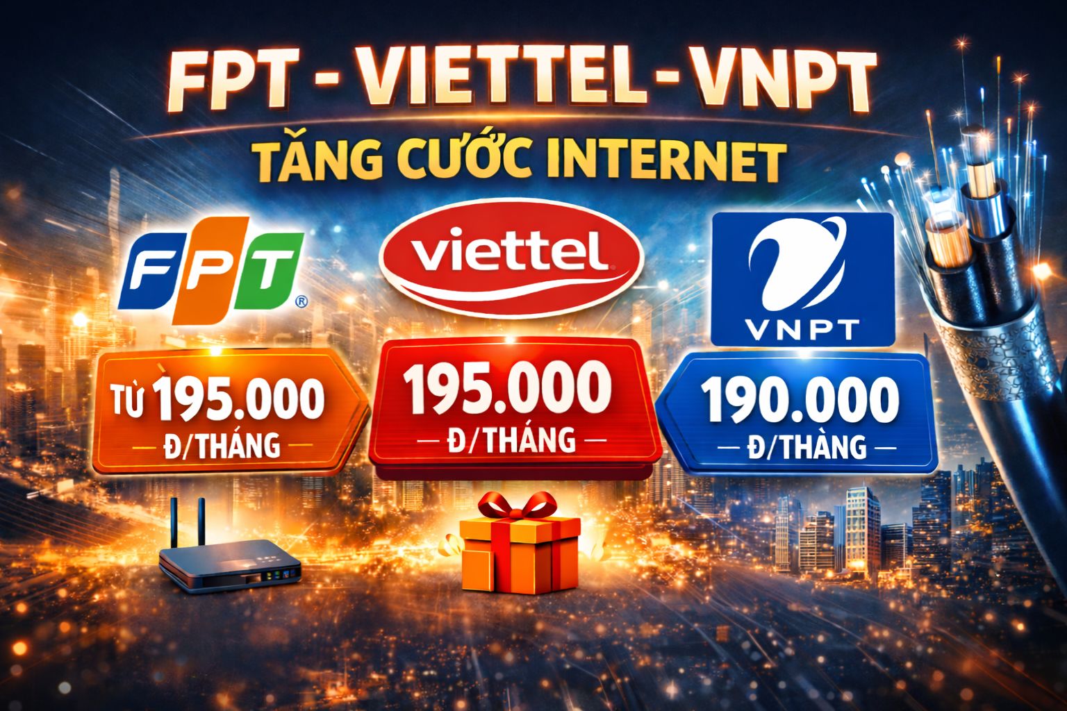 Nha Mang Vien Thong Fpt Viettel Vnpt Tang Cuoc Internet